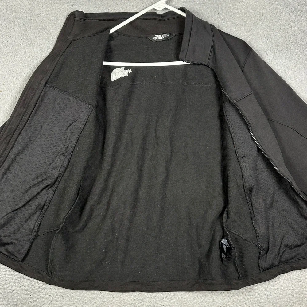 The North Face Jacket Mens Small Black Full Zip Softshell Mock Neck Long Sleeve